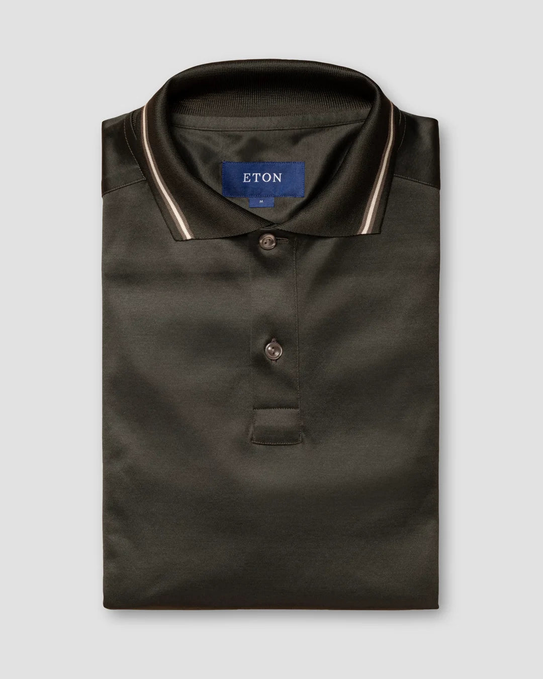 Dark Green Filo Di Scozia Polo Shirt Long Sleeve Eton