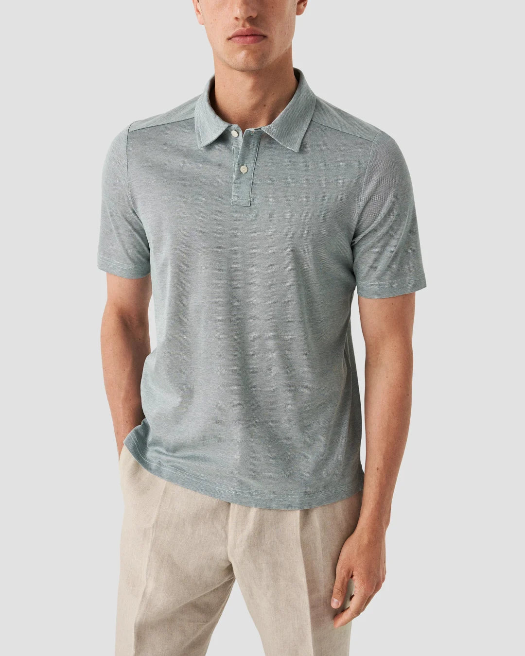 Dark Green Oxford Piqu Polo Shirt Eton