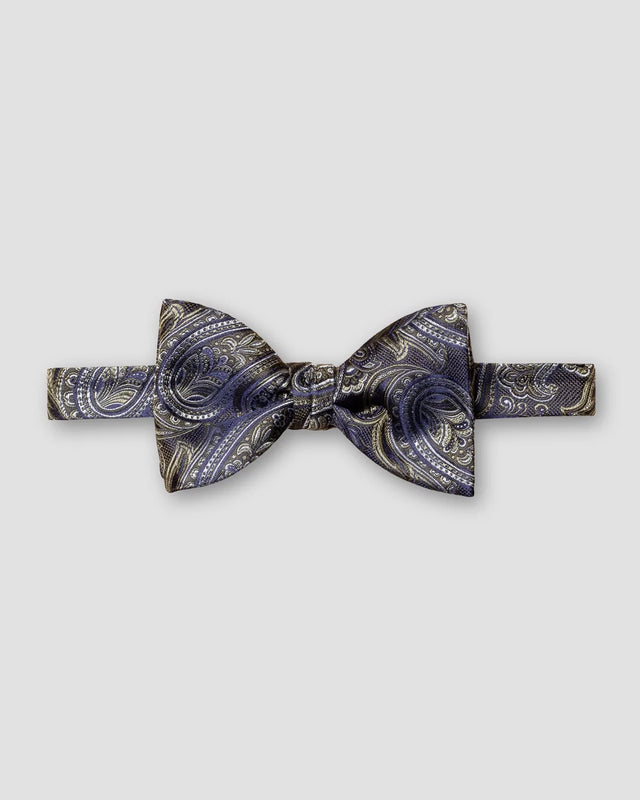 Dark Green Jacquard Silk Weave Bow Tie — Self-Tied