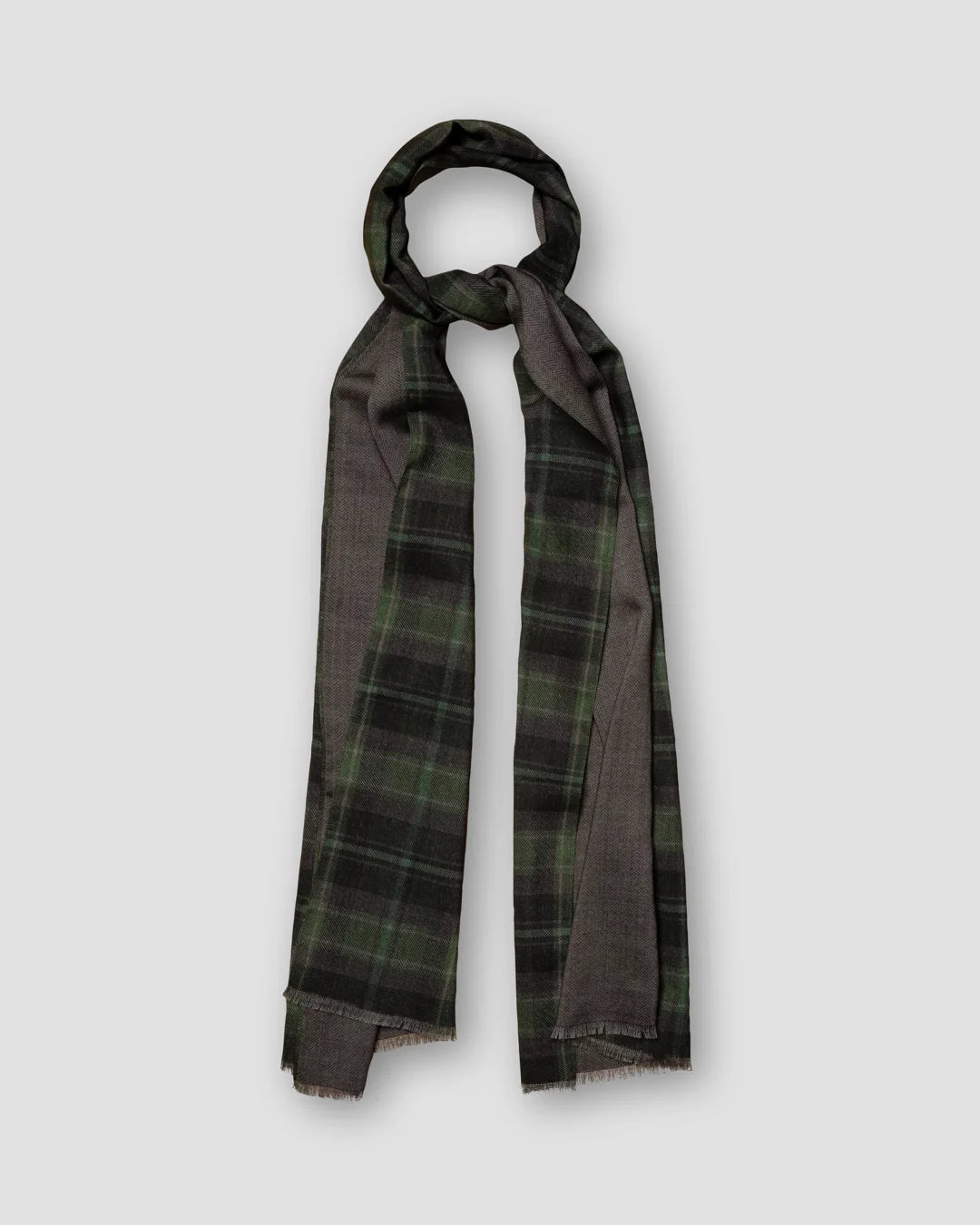 Dark Plaid Double Sided Wool Scarf