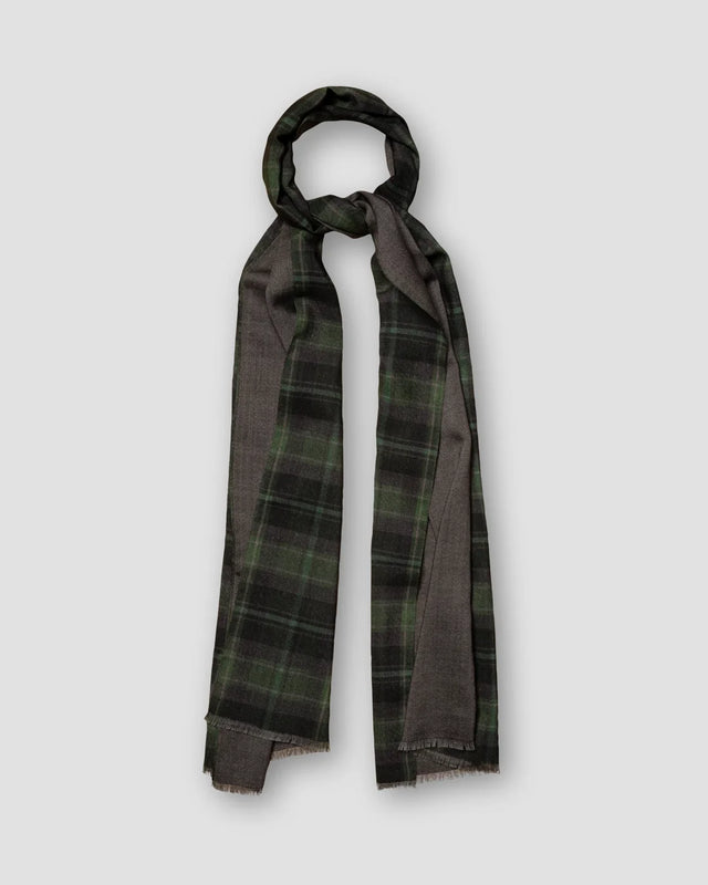 Dark Green Plaid Double–sided Wool Scarf