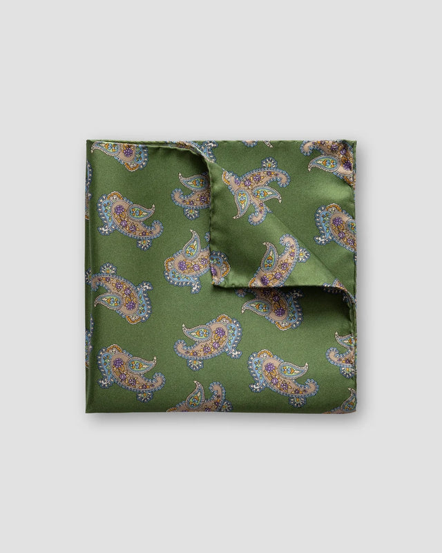 Green Paisley Pocket Square