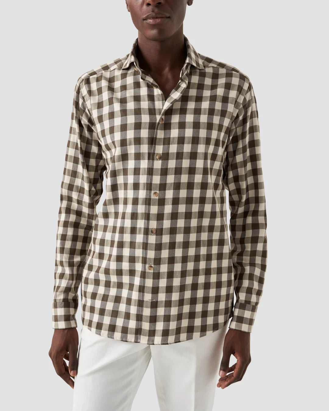 Green Twill Shirt Eton