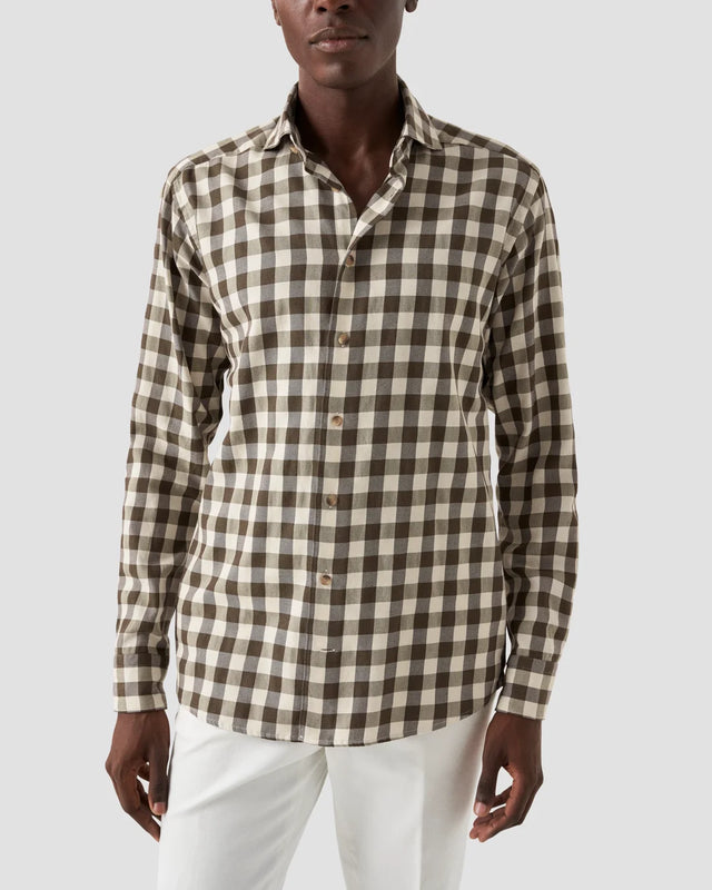 Green Twill Shirt - Eton