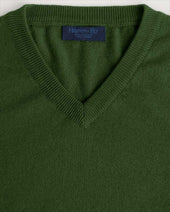 Green V Neck Cashmere Sweater