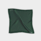 Dark White Medium Spot Silk Pocket Square