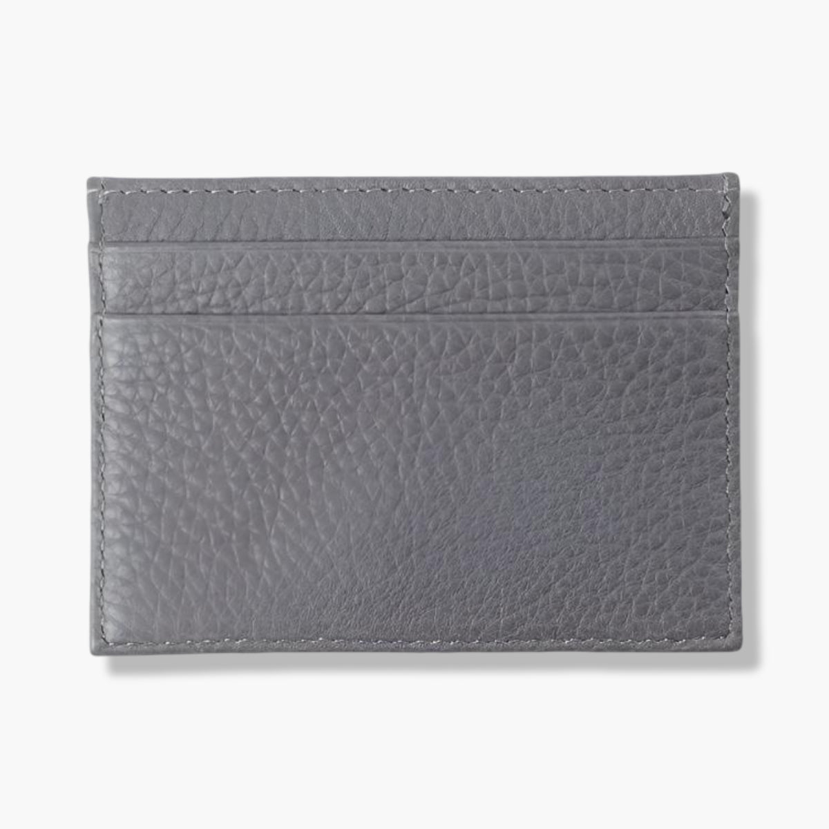 Dark Grey Calf Leather Double Sided Card Holder