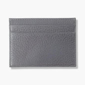 Dark Grey Calf Leather Double Sided Card Holder