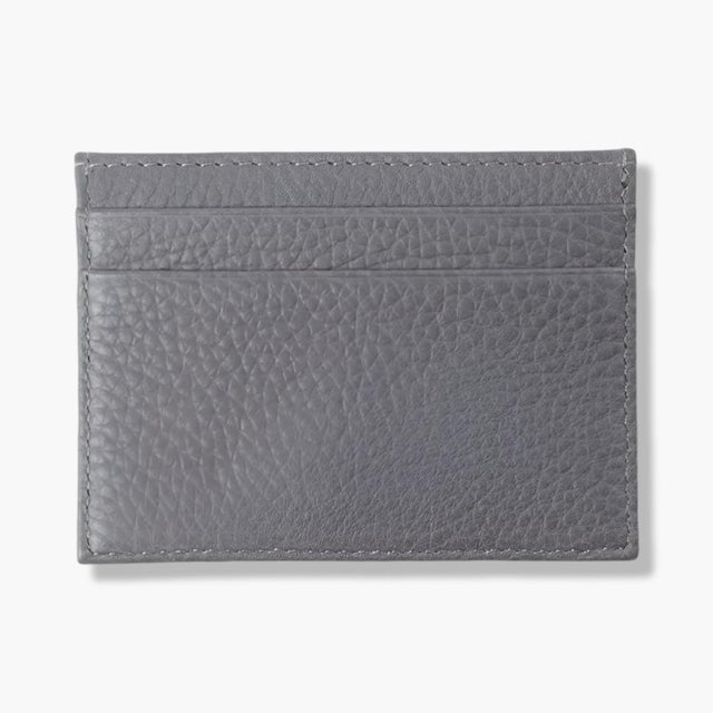Dark Grey Calf Leather Double Sided Card Holder