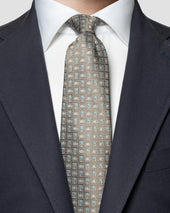 Dark Gray Floral Pattern Silk Jacquard Tie