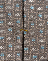 Dark Gray Floral Pattern Silk Jacquard Tie