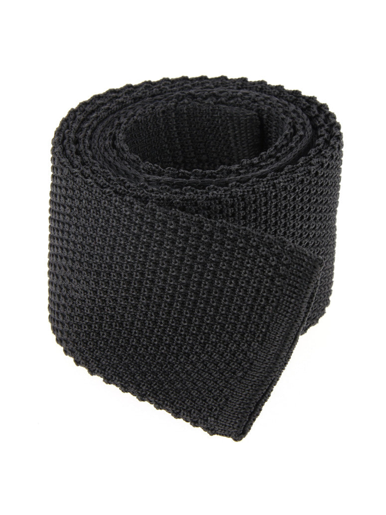 Anthracite Grey Knit Tie Monza