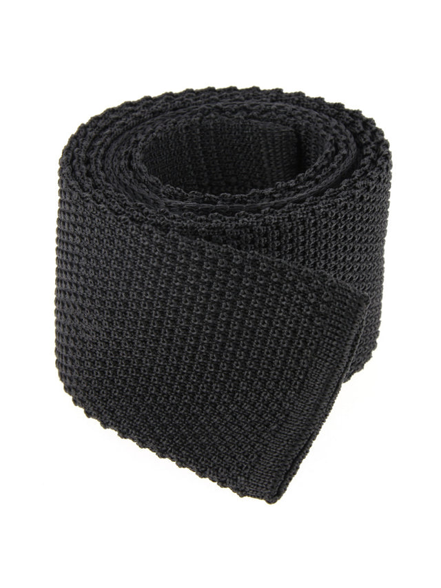 Anthracite grey knit tie Monza