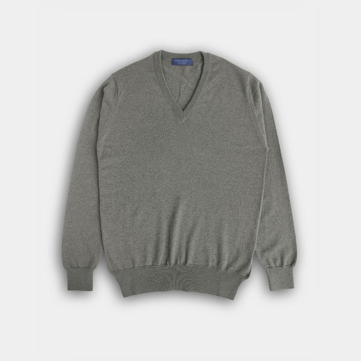 Dark Grey V Neck Cashmere Sweater