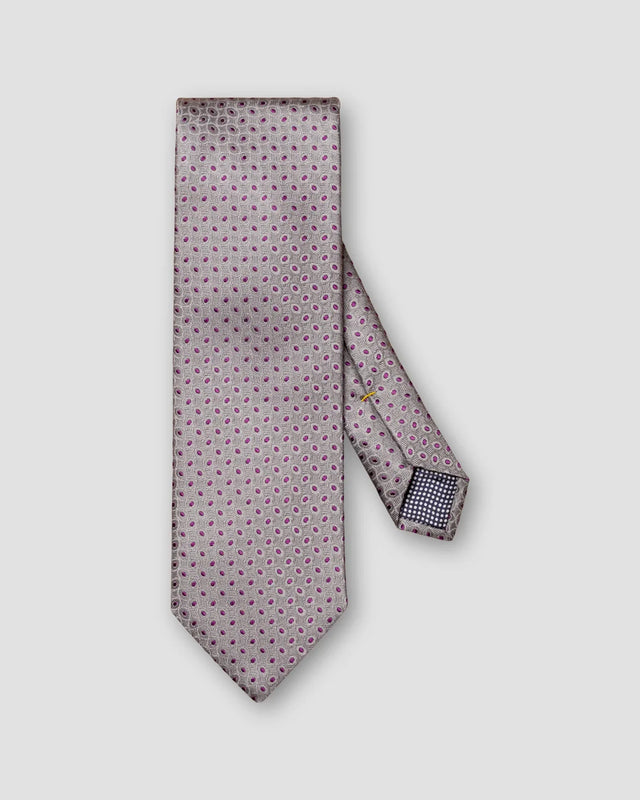 Gray Geometric Silk Tie