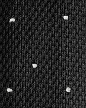 Dark Grey White Spot Knitted Cashmere Tie