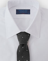 Dark Grey White Spot Knitted Cashmere Tie