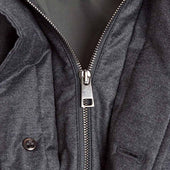 Dark Grey Loro Piana Wool Silk Blend Mante Coat