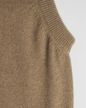 Dark Natural V Neck Cashmere Slipover