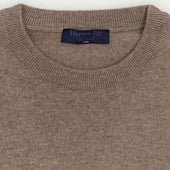 Dark Natural Crew Neck Cashmere Sweater