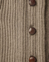 Dark Natural Shawl Collar Cashmere Cardigan
