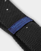White Spot Knitted Cashmere Tie