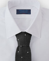 White Spot Knitted Silk Tie