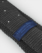 White Spot Knitted Silk Tie