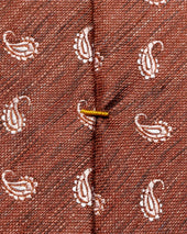 Burgundy Paisley Silk Linen Tie