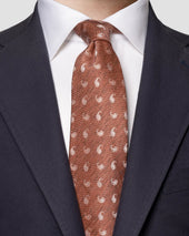 Burgundy Paisley Silk Linen Tie