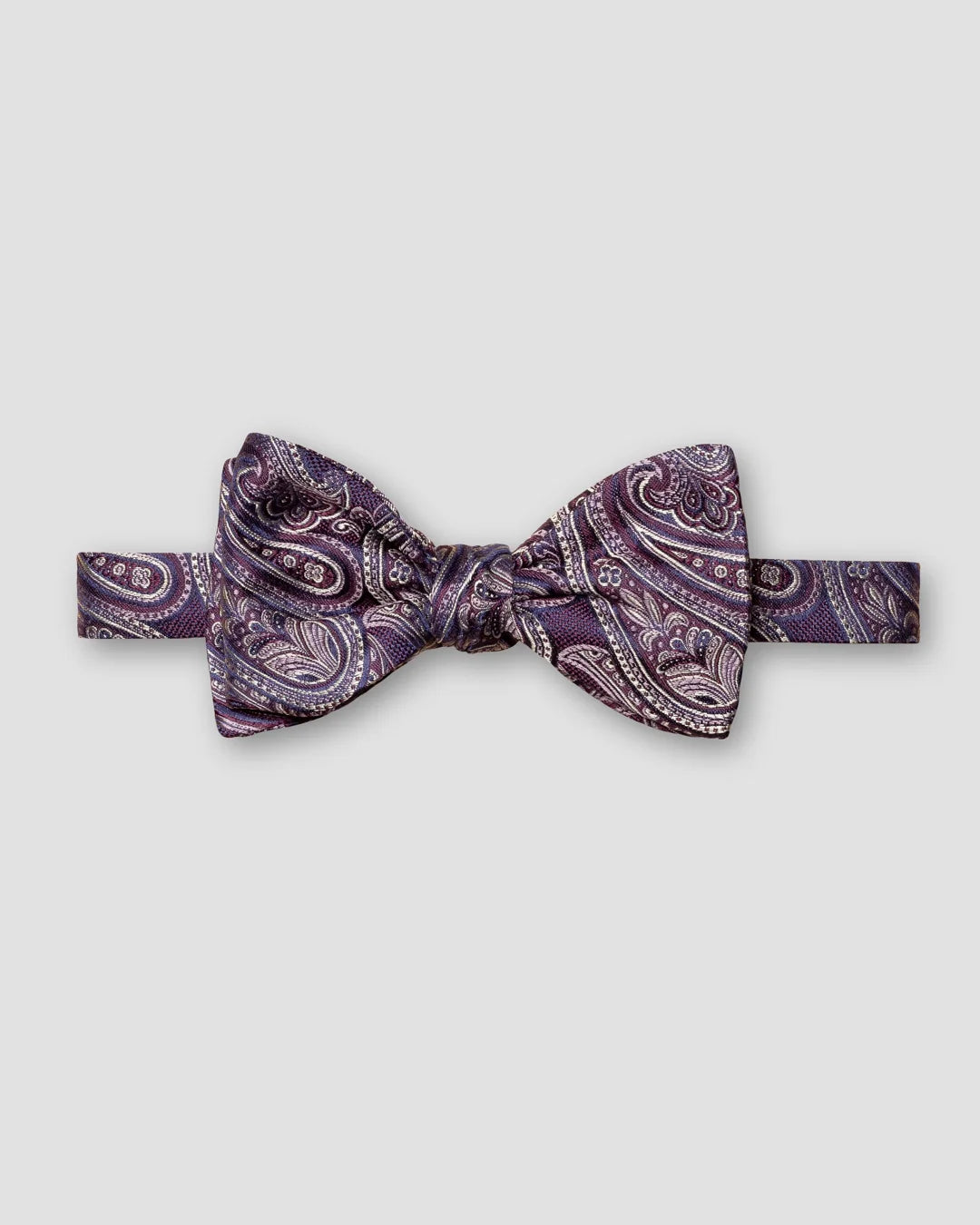 Dark purple Jacquard Paisley Silk Bow Tie — Ready-Tied
