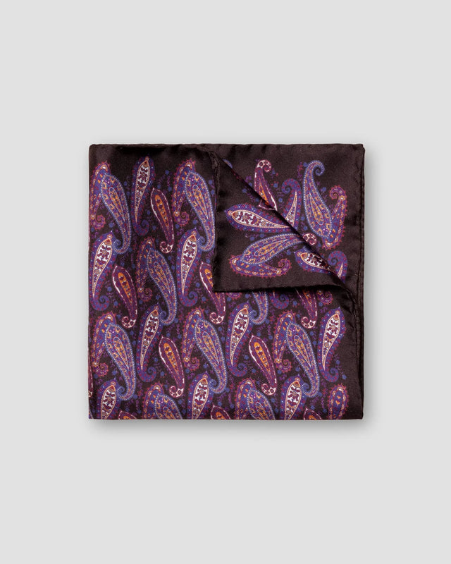 Purple Paisley Silk Pocket Square