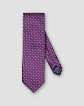 Purple Silk Tie — Micro Floral Pattern