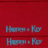 Short Dark Red Cotton Socks With Contrast Heel Toe