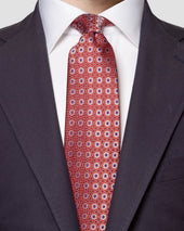 Burgundy Floral Jacquard Silk Tie