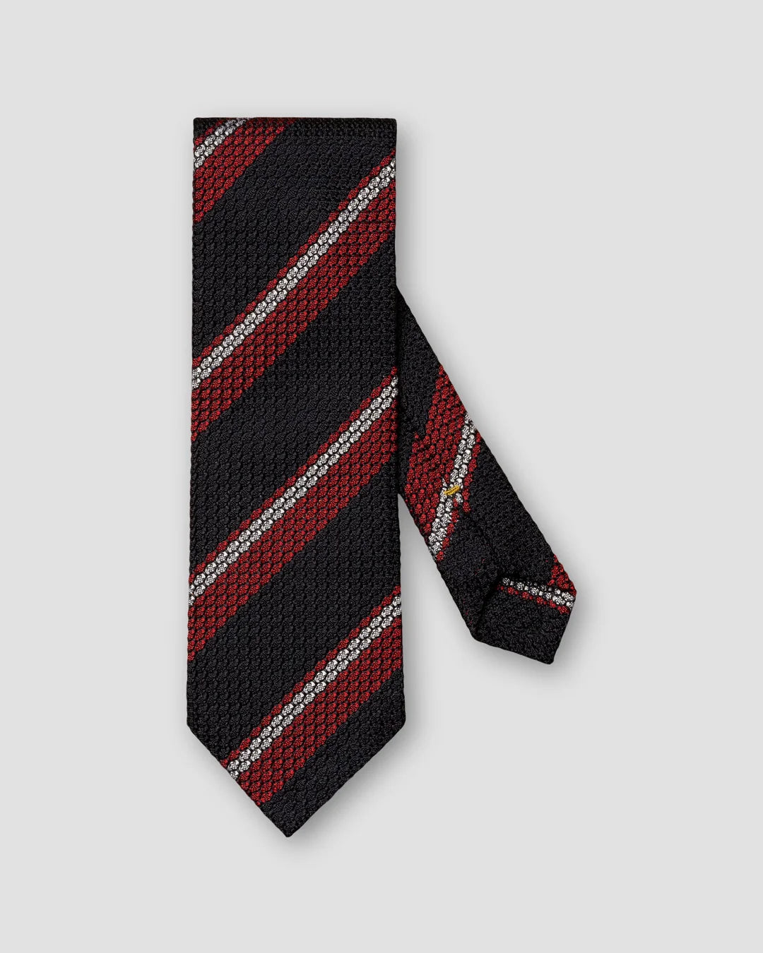 Burgundy Striped Grenadine Silk Tie