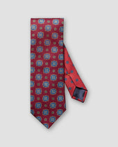 Red geometric Cotton tie