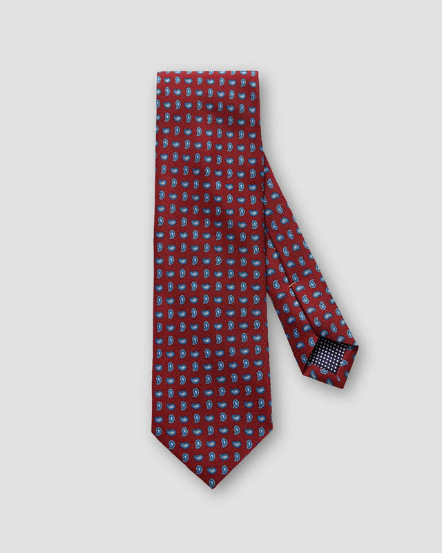 Burgundy Paisley Silk Tie - Eton