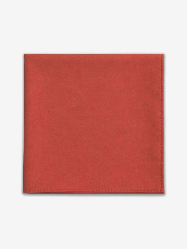 Dark Terracotta Silk Pocket Square Amalfi