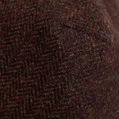 Dark Umber Herringbone Wool Flat Cap