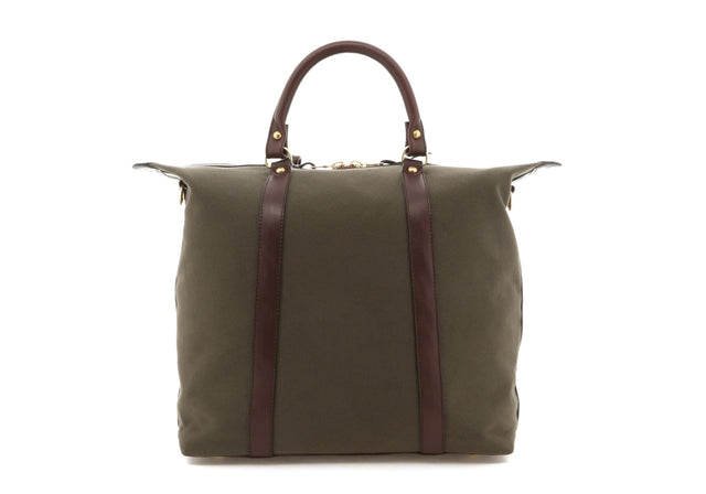 Hampton Tote - Dark Olive Canvas / Chocolate Trim