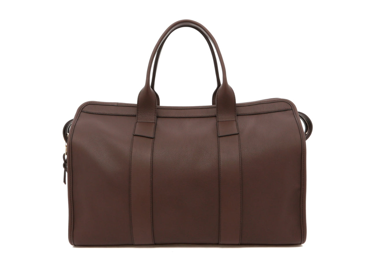 Small Travel Duffle - Dark Taupe - Navy Interior - Soft Tumbled