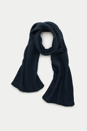 Knitted Maglia Inglese Cashmere Scarf Dark Navy