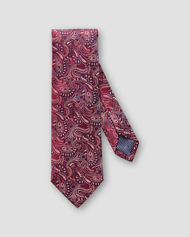 Dark red paisley pattern tie - Eton