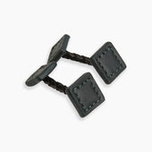 Green Leather Cufflinks