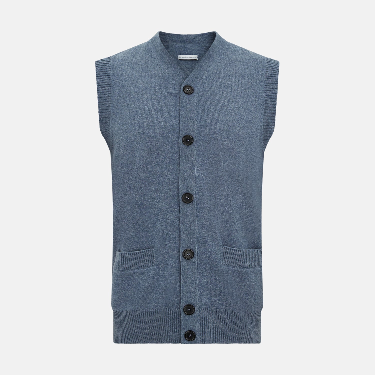 Melange Cashmere Sleeveless Cardigan