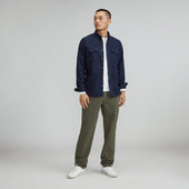 The Brushed Flannel Shirt | Heather Navy