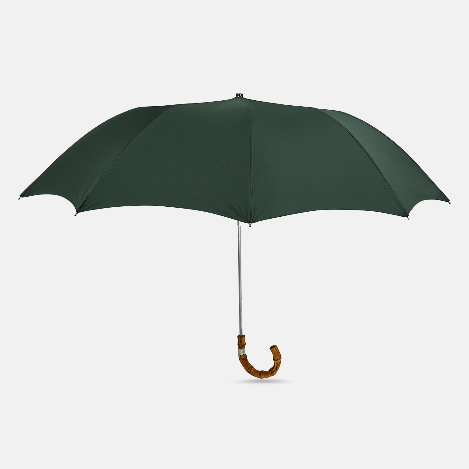 Telescopic Umbrella With Whangee Crook Handle