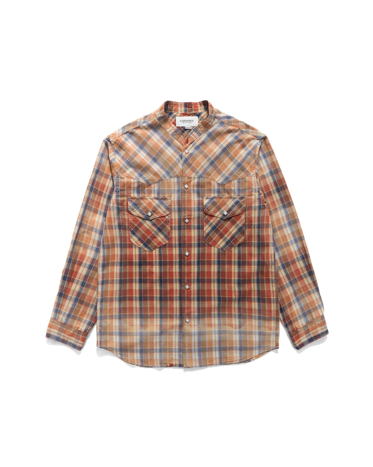 BAND COLLAR WESTERN SHIRTS / SPILLED RED CHECK