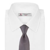 Dark Grey Plain Woven Lace Silk Tie